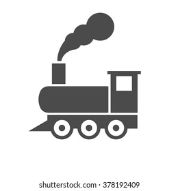 Vintage train sign. Vector icon grey