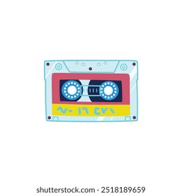 Vintage transparent audio cassette from 1980s