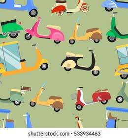 Vintage transport pattern vector illustration.