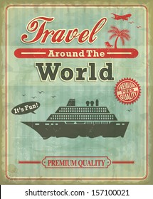 Vintage Travel around the world poster design