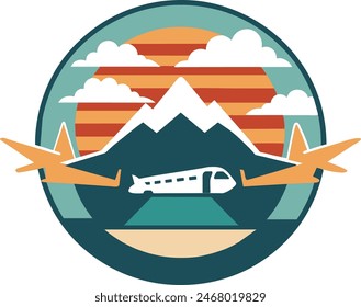 vintage travel element icon, vector artwork illustration image 1 (6)