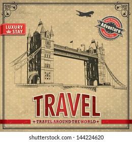  Vintage travel london vacation poster