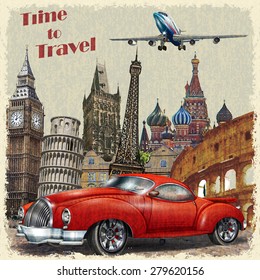 Vintage travel poster.