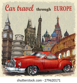 Vintage travel poster.