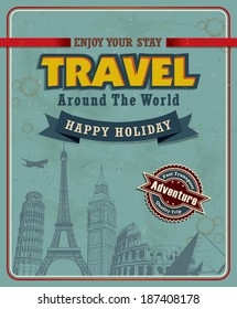 Vintage travel poster design