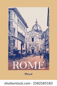 Vintage Travel Poster: Rome, Italy