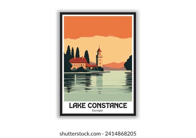 Vintage Travel Posters. Vector art. Famous Tourist Destinations Posters Art Prints Wall Art and Print Set Abstract Travel for Hikers Campers Living Room Decor