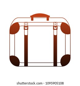 Vintage travel suitcase red lines
