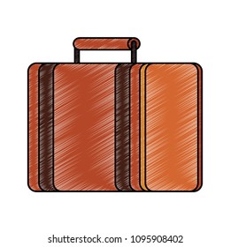 Vintage travel suitcase scribble