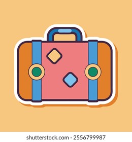 Vintage Travel Suitcase Sticker Classic Luggage Icon with Retro Travel Vibe