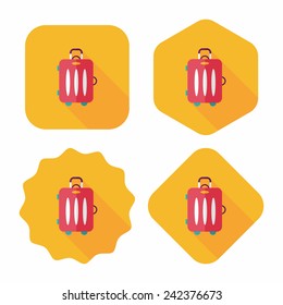 vintage travel suitcases, flat icon with long shadow,eps10