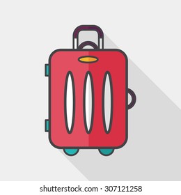 vintage travel suitcases, flat icon with long shadow,eps10