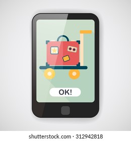 vintage travel suitcases, flat icon with long shadow,eps10