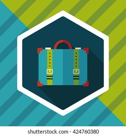 vintage travel suitcases, flat icon with long shadow,eps10