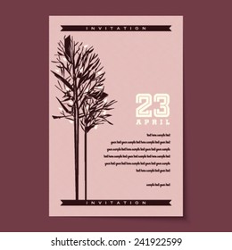 vintage tree invitation card