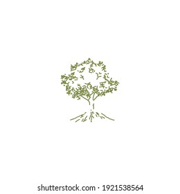 Vintage Tree Logo Design Stock Vector (Royalty Free) 1921538564 ...