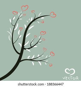 Vintage tree of love,vector design