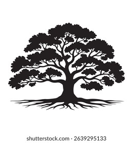 vintage tree silhoutte in white backraund