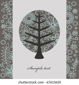 vintage tree. vector illustration