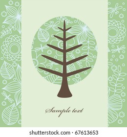 vintage tree. vector illustration