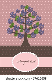 vintage tree. vector illustration
