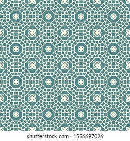 Vintage trellis pattern, seamless fabric print, linear seamless print, blue and white vector illustration.
