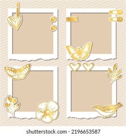 Vintage trend retro style. Decorative vector pattern frames. This photo frame can be used for photos or memories. Super design concept. Insert your photo.
