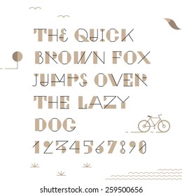 Vintage trendy geometric font. High quality vector design element.