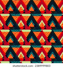 Vintage triangle mosaic seamless texture