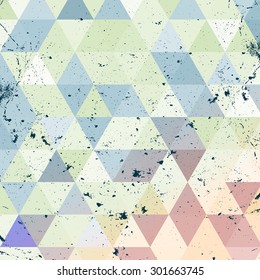 Vintage  triangle pattern.Geometric hipster retro background with place for your text. 