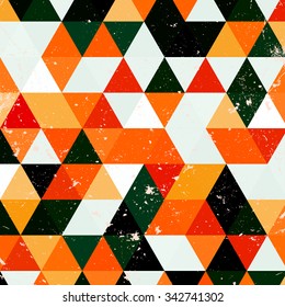 Vintage triangle pattern.Geometric hipster retro background with place for your text. Retro triangle background. Colorful-mosaic-banner