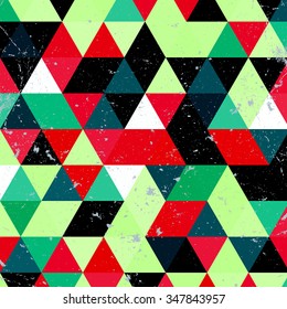 Vintage triangle pattern.Geometric hipster retro background with place for your text. Retro triangle background. Colorful-mosaic-banner
