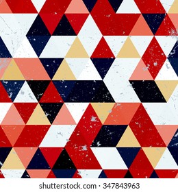 Vintage triangle pattern.Geometric hipster retro background with place for your text. Retro triangle background. Colorful-mosaic-banner