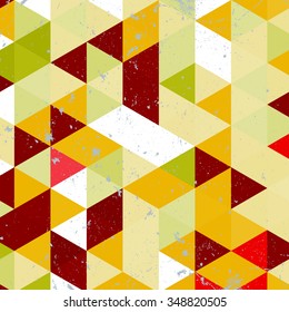Vintage triangle pattern.Geometric hipster retro background with place for your text. Retro triangle background. Colorful-mosaic-banner