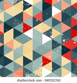 Vintage triangle pattern.Geometric hipster retro background with place for your text. Retro triangle background. Colorful-mosaic-banner
