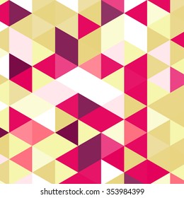 Vintage triangle pattern.Geometric hipster retro background with place for your text. Retro triangle background. Colorful-mosaic-banner