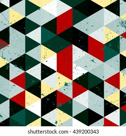 Vintage triangle pattern.Geometric hipster retro background with place for your text. Retro triangle background. Colorful-mosaic-banner