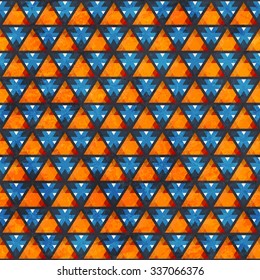 vintage triangle seamless pattern with grunge effect