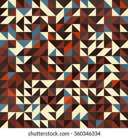 Vintage triangle seamless pattern.Geometric hipster retro background with place for your text.Vector illustration