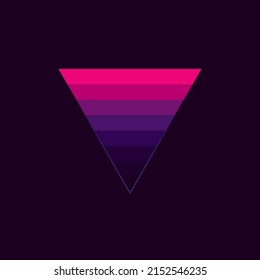 Vintage triangular sunset in the style of the 80s. Vector background. A design element.