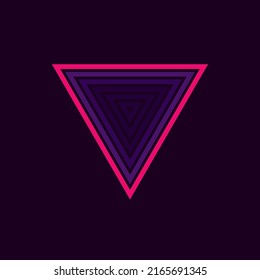 Vintage triangular sunset in the style of the 80s. Vector background. A design element.