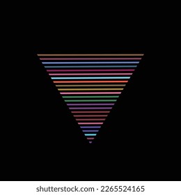 Vintage triangular sunset in the style of the 80s. Vector background. A design element.