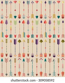 Vintage Tribal Arrows Seamless Pattern