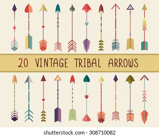 Vintage Tribal Arrows Vector Set