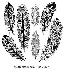 Vintage Tribal Feathers