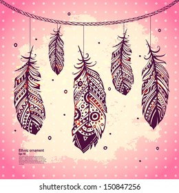 Vintage Tribal Feathers 