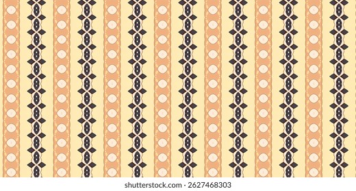 Vintage Tribal Pattern with Dots and Geometric Borders