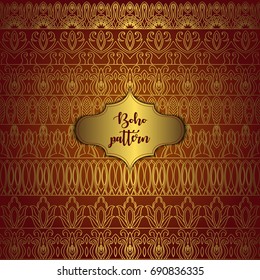 Vintage tribal seamless pattern. Ethnic boho floral elements.