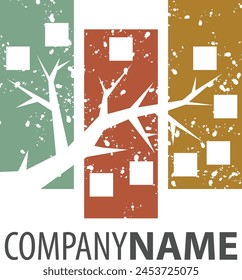 Klassisches Dreifachfenster mit Branch-Logo
