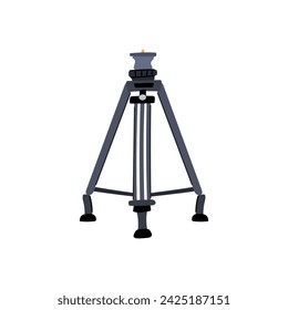 vintage tripod camera cartoon. black isometric, movie phone, film back vintage tripod camera sign. isolated symbol vector illustration